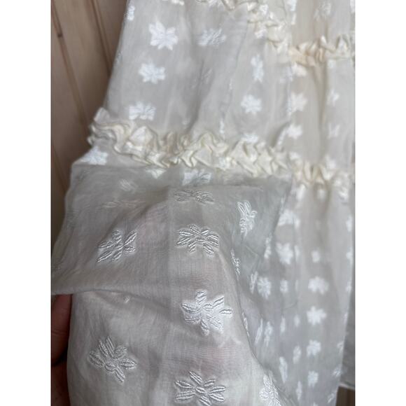 NWT Lulus Beautiful Sentiments Ivory Floral Strapless Tiered Midi Dress Size XL - Picture 9 of 10